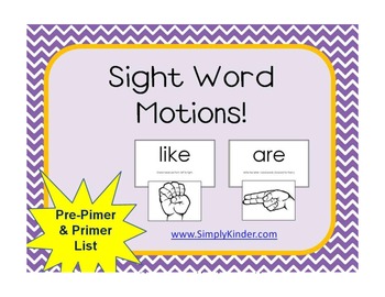 Preview of Sight Word Motions