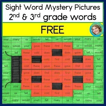 Preview of Ladybug Color by Sight Word Mystery Pictures Worksheets FREE 2nd and 3rd grade