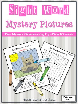 Preview of Sight Word Mystery Pictures | Valentines Mystery Pictures | February | Set 2