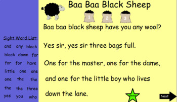 Preview of Sight Word Nursery Rhyme Search