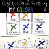 Sight Word Pack 2: Colors words for special education and 