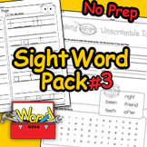Word Work - Sight Word Fluency Review First Grade - Pack #3