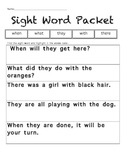 Sight Word Packet 5