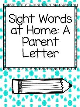 sight word homework parent letter