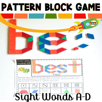 Preview of Sight Word Pattern Block Mats A-D | Pattern Blocks | Work Work Activities