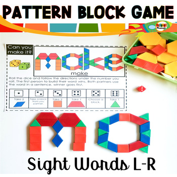 Preview of Sight Word Pattern Block Mats L-R  | Pattern Blocks | Word Work Activities