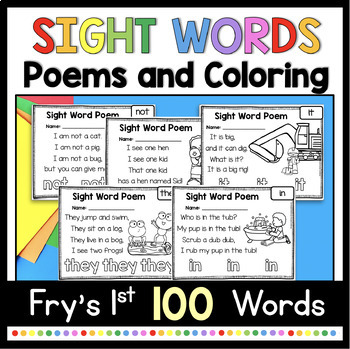 Preview of Sight Word Poems - High frequency words fluency sight words practice worksheets
