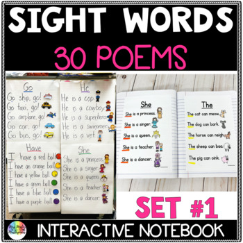 Preview of Sight Word Poems Kindergarten: Set #1 | IRLA 1G
