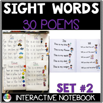 Preview of Sight Word Poems Kindergarten: Set #2 | IRLA 1G