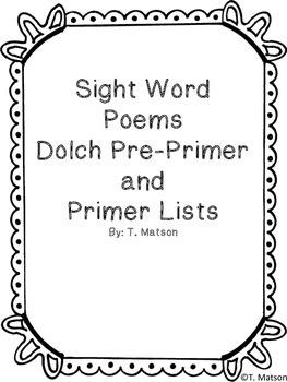 Preview of Sight Word Poems-Pre-Primer and Primer