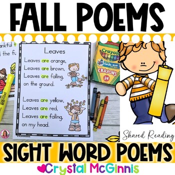 COMPLETE BUNDLE Sight Word Poems for Shared Reading (Beginning Reader ...