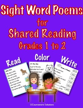 Preview of Sight Word Poems for Shared Reading Grades 1 to 2 + Write the Missing Sight Word