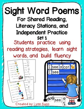 Preview of Sight Word Poems for Shared Reading and Literacy Stations Set 1