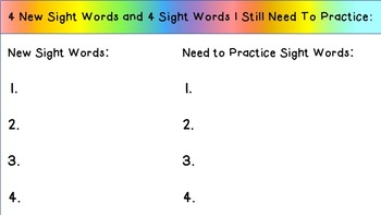 Preview of Sight Word Practice