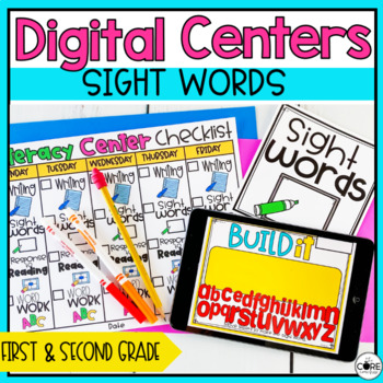 Preview of Digital Sight Word Center - Digital Sight Word Activities for 1st and 2nd Grade