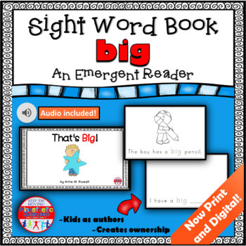 Preview of Sight Word Practice Book for the High Frequency Word BIG Print and Digital