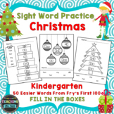 Sight Word Practice Boxes, Kindergarten, Christmas