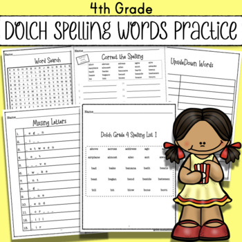 Preview of Sight Word Practice - Dolch List 4th Grade - Unit 1 - Spelling Practice