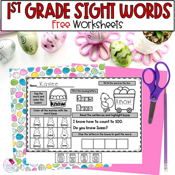 Preview of Sight Word Practice - Easter Worksheets - FREE