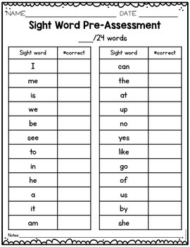 Sight Word Practice Kindergarten Set 1 By Kim S Creations