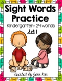 Sight Word Practice Kindergarten Set 1