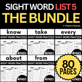 Sight Word Practice LIST 5/11 BUNDLE