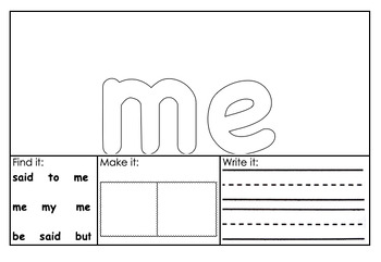 Preview of Sight Word Practice Literacy Center