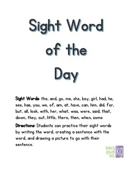 Preview of Sight Word Practice Pages