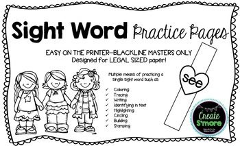 Preview of Sight Word Practice Pages