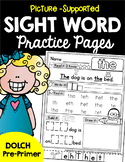Sight Word Practice Pages: Picture-Supported, DOLCH Pre-Primer