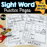 Sight Word Practice Pages: Picture-Supported, Fry 101-200