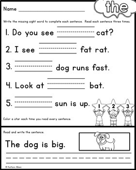 FREE Sight Word Practice Pages - Read and Write by Kaitlynn Albani