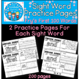 Fry First 100 Sight Words Practice Pages