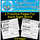 Second 100 Fry Sight Words Practice Pages