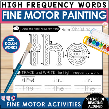 Preview of High Frequency Heart Word Paint a Word Fine Motor - Sight word practice