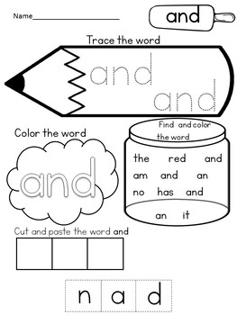 Sight Word Practice, Pre-primer, Primer and Grade 1 Sight Words, The Bundle