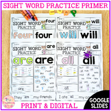 Sight Word Practice Primer with Digital Resource | Google Slides