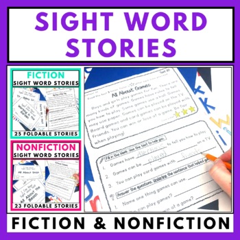 Preview of Sight Word Practice Reading Passages with Comprehension Questions 1st 2nd 3rd 