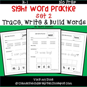 Preview of Sight Word Building | Cut and Paste |  Sentence Writing