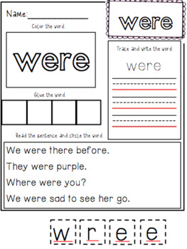 1st grade dolch sight words