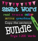 Sight Word Practice Sheets {Read, Trace, Color, Copy, & Write} - Fry BUNDLE 1