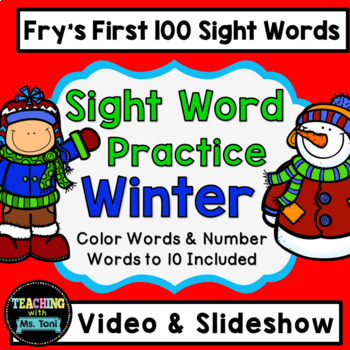 Preview of Sight Word Practice Video, Fry's First 100, Winter