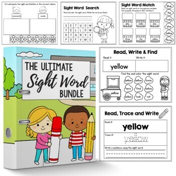 Preview of Sight Word Practice Flash Cards Bingo Coloring Sheet Search 1st Pre Primer Words