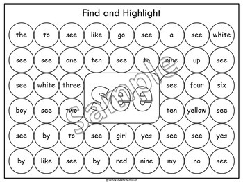 Sight Word Practice Worksheets, Word Search, Kindergarten Phonics, T-WWF368