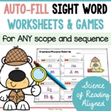 High-Frequency and Heart Word Worksheets and Games EDITABL