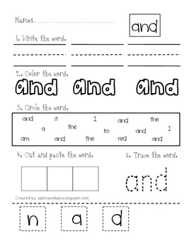 Sight Word Practice for Kindergarten / Distance Learning | TpT