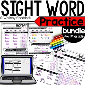 Preview of Heart Word Practice & Sight Word Activities - 1st Grade Fry High Frequency Words
