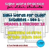 Sight Word Practice for Older Students – Set 1 – Pre-K to 