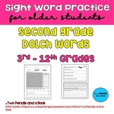 Sight Word Practice for Older Students – Set 2: Second Gra