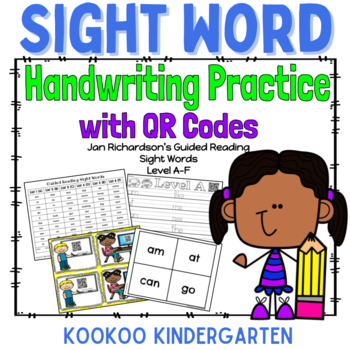 Preview of Sight Word Practice w/QR codes--Jan Richardson's Guided Reading Words Levels A-F